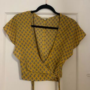 Nordstrom mustard yellow wrap top